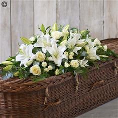 Lily and Rose Casket Spray White