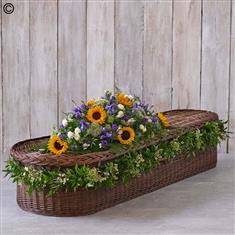 Sunflower Mix Casket Spray and Garland