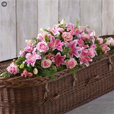 Lily and Rose Casket Spray Pink Extra Large