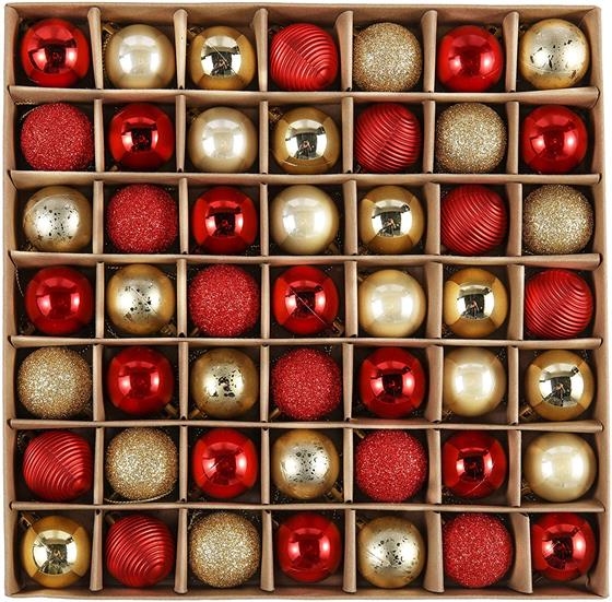 Red gold sales christmas baubles